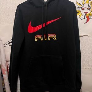 Nike Black Hoodie with Red Swoosh and Yellow AIR